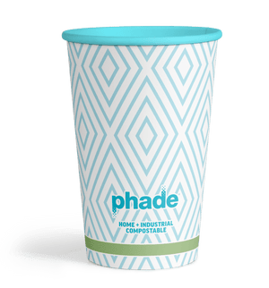 16oz Paper Hot Cups with Lids, Blue Diamond, 80 Count
