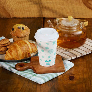 16oz Paper Hot Cups with Lids, Sealife, 80 Count