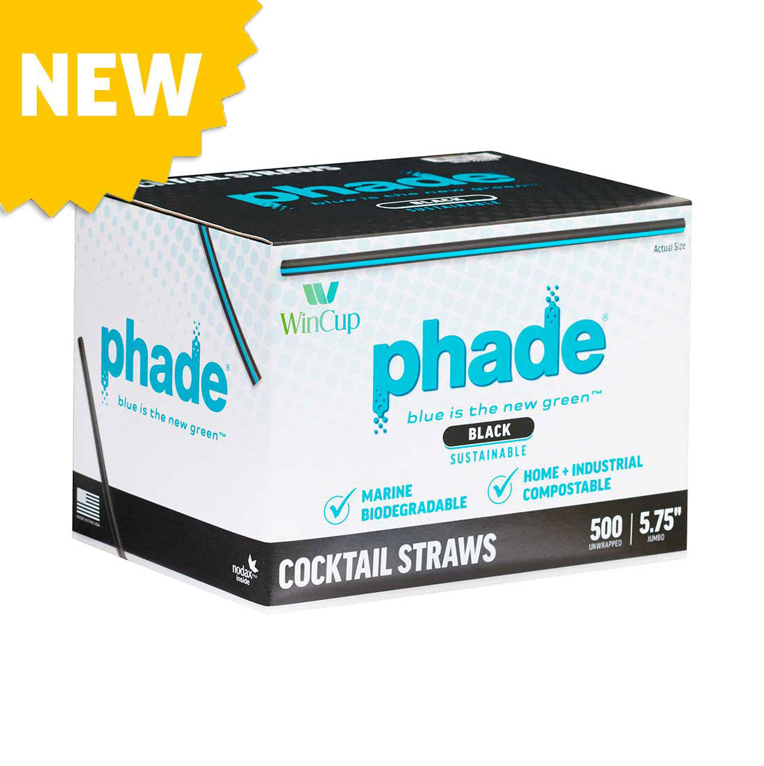 5.75" Black Cocktail Straws - 6,000 Count