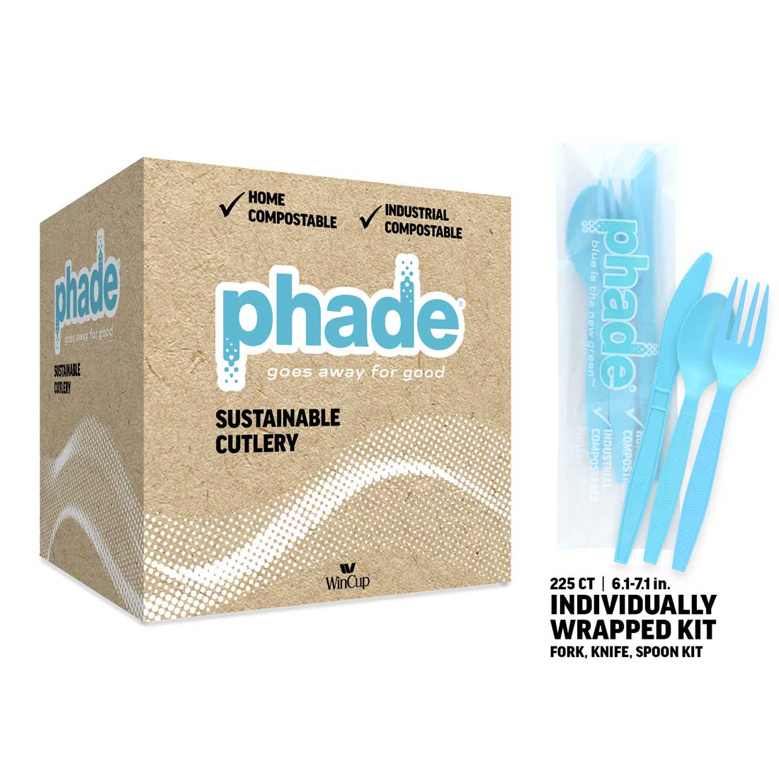 100% Compostable Cutlery Set - 225 Count Bulk, Wrapped